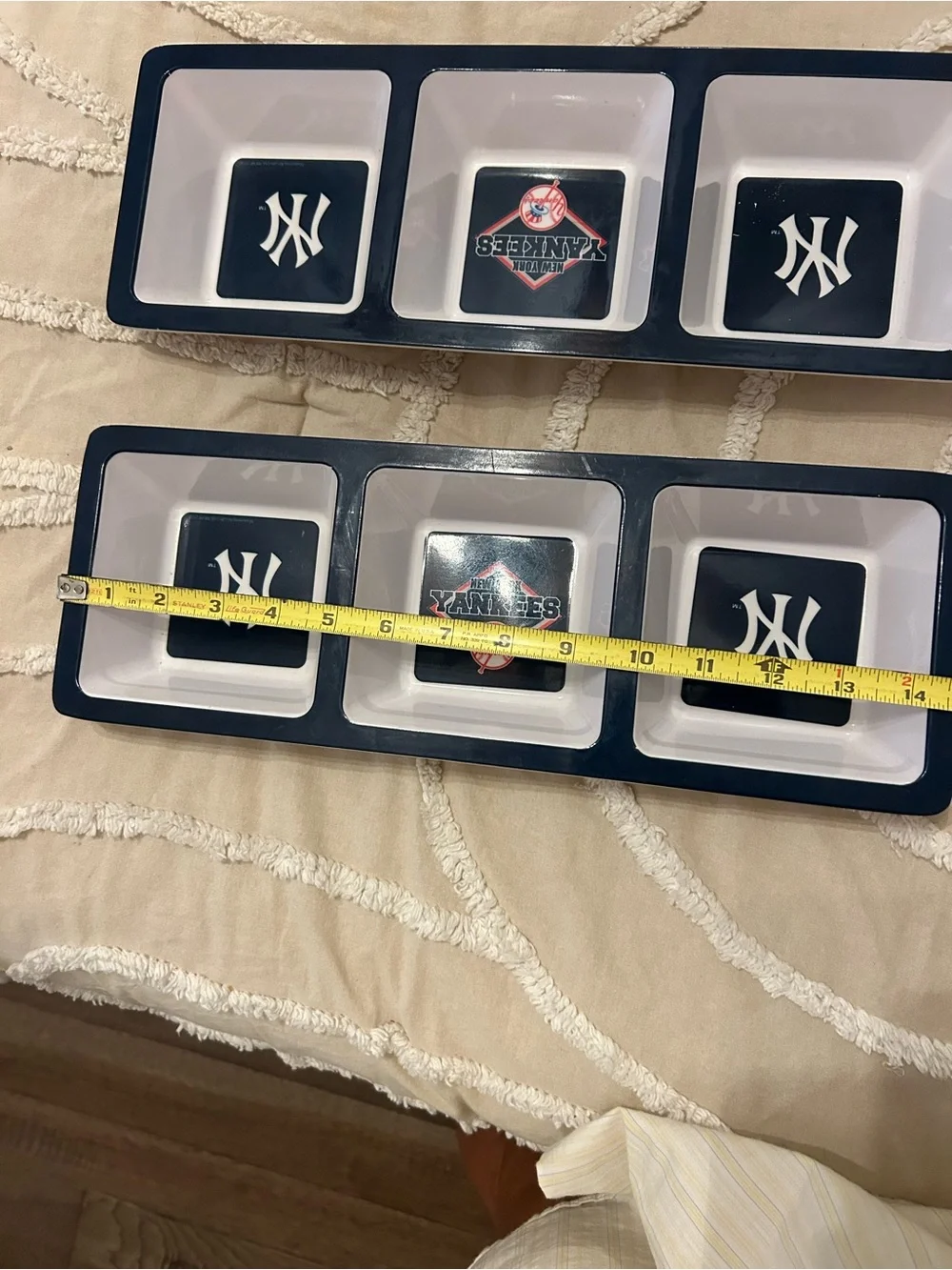 New Era Navy & White New York Yankees Triple Snack Server